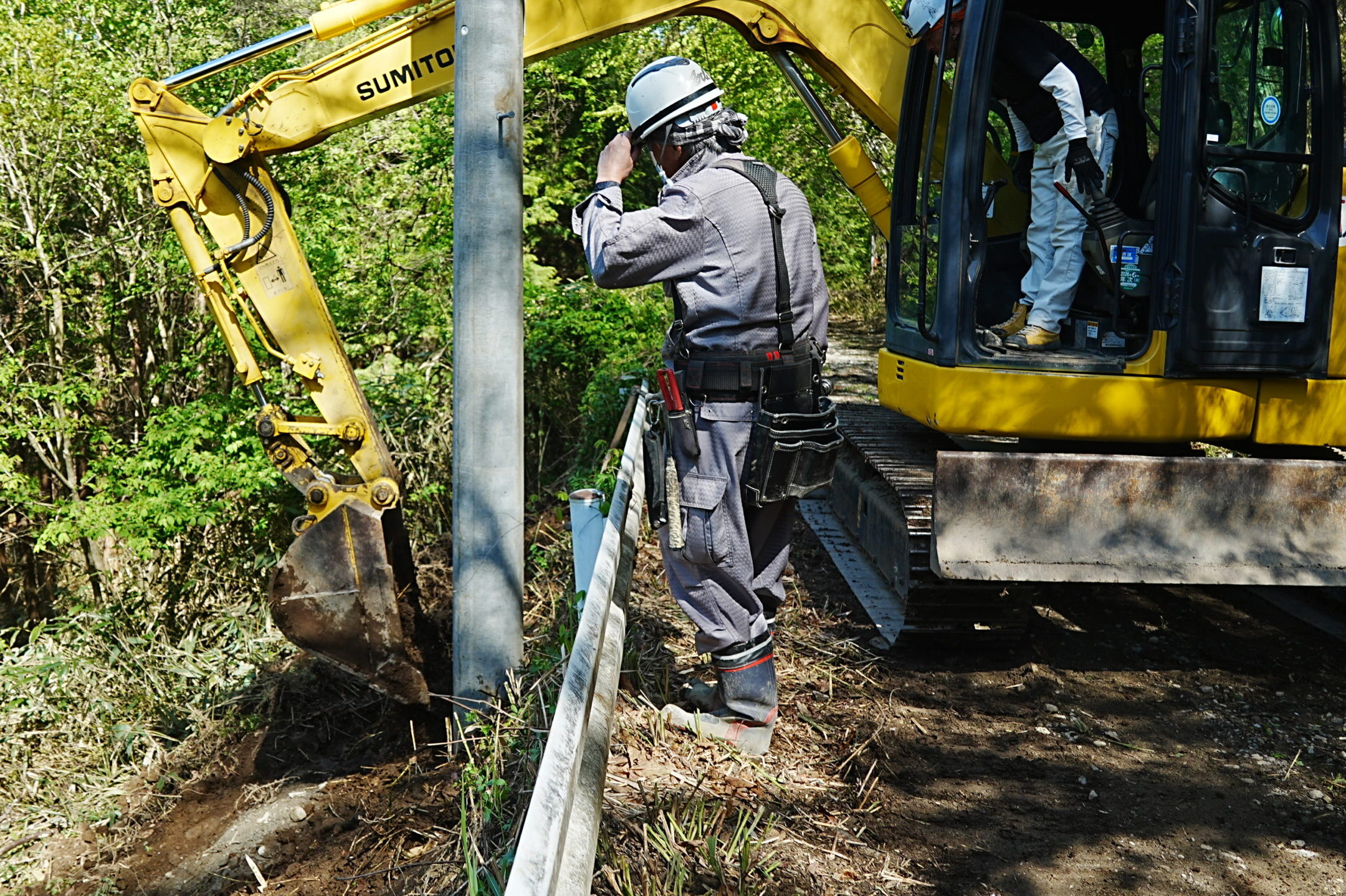 電柱基礎 復旧工事 電柱基礎 復旧工事 長野県木曽郡王滝村